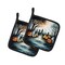 Edge Collections - 7.5" x 7.5" - Multicolor - Ghosts Spooky Halloween Decorative Pot Holders - 1 Pair